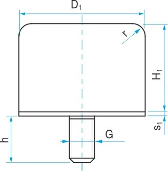 Silentblok - doraz válcový se šroubem typ GP-1G 40x32 M8x23 - N2