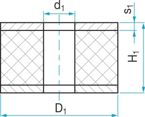 Silentblok - válcová pružina průchozí typ GH 40x13/30 - N2 - 2