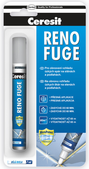 Ceresit Reno Fuge - 7 ml bílý, pro obnovení vzhledu spár - N2