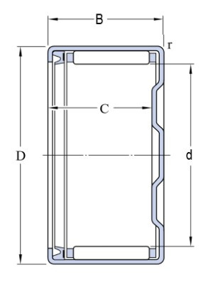 SKF BK 1414 RS jehlové ložisko - N2 - 2
