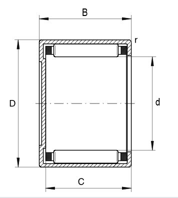 ZEN HK 1514 RS jehlové ložisko s lisovaným pouzdrem - N2