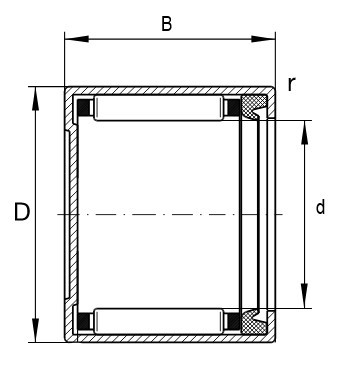 INA BK 2518-RS-L271 jehlové ložisko s lisovaným pouzdrem - N2 - 2