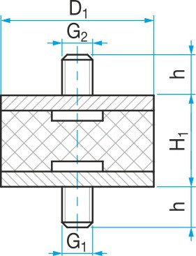 Silentblok typ 1 - 20x10 M6x12 - N2