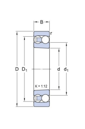 SKF 1309 EKTN9/C3 naklápěcí kuličkové ložisko - N2 - 2
