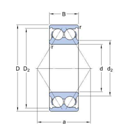 SKF 3306 ATN9/C3 kuličkové ložisko s kosoúhlým stykem - N2 - 2