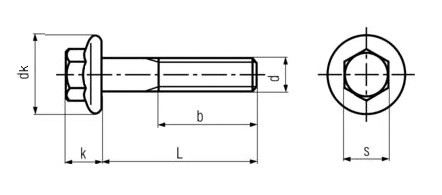 Šroub šestihranný s límcem DIN 6921 M16x55-10.9 bez PÚ - N2 - 2
