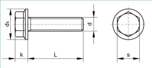 Šroub šestihranný s límcem DIN 6921 M5x12-10.9 pozink - N2 - 2