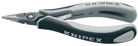 KNIPEX 34 22 130 ESD Kleště na elektroniku, půlkulaté čelisti, vícesl.návleky, brunýrované - N2