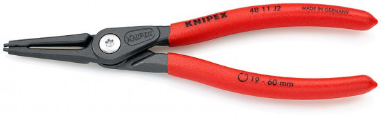 KNIPEX 48 11 J1 Precizní kleště pro vnitřní poj. kr. 12-25 mm pot. plastem, fosfátováno na šedo - N2