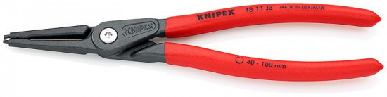 KNIPEX 48 11 J3 Precizní kleště pro vnitřní poj. kr. 40-100 mm pot. plastem, fosfátováno na šedo - N2