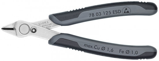 KNIPEX 78 03 125 Electronic Super Knips® ESD Kleště, vícesl.návleky, leštěno, 125 mm - N2