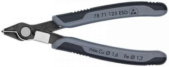 KNIPEX 78 71 125 Electronic Super Knips® ESD kleště s drát.svěrkou, vícesl. návleky, brunýrované - N2