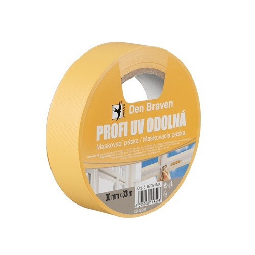 Den Braven Profi UV odolná maskovací páska - 33 m x 30 mm žlutá _B7091MA - N2