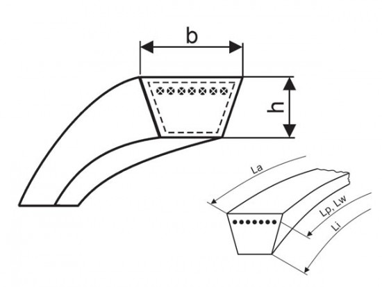 Variátorový řemen 50x22x3950 Li Tagex 4240023362 - N2