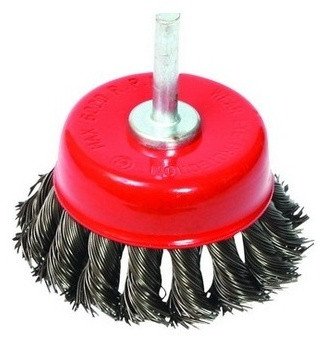 Brusný kartáč 75mm hrnkový, copy, stopka - N2