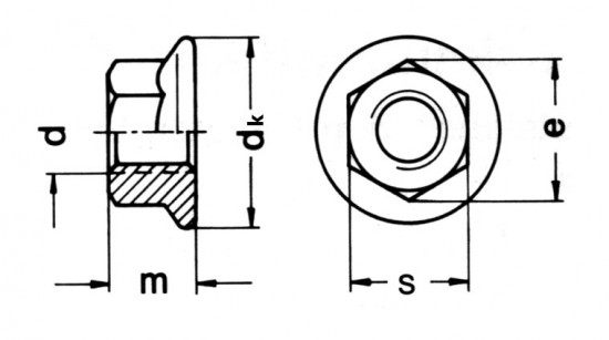 Matice s límcem ozubeným DIN 6923 M3 nerez A2 - N2 - 2