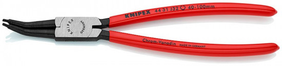KNIPEX 44 31 J32 Kleště pro vnitřní poj. kroužky 40-100 mm zahnuté 45° pot. plastem, fosfátováno - N2