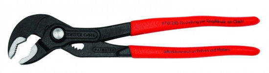 KNIPEX 87 01 180 Cobra® Kleště na trubky 42 mm a matice 36 mm, potaženy plastem, fosf. na šedo - N2