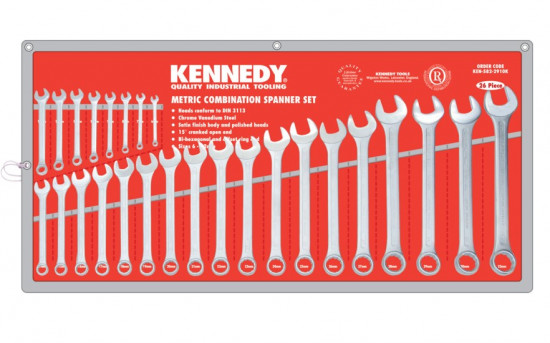 Sada očkoplochých klíčů DIN 3113 22 ks (6-32 mm) ve vinylovém pouzdře, Kennedy KEN5822910K - N2
