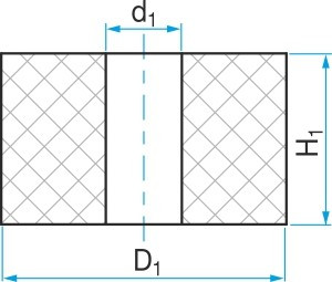 Silentblok - válcová pružina průchozí typ GP 40x12/25 - N2