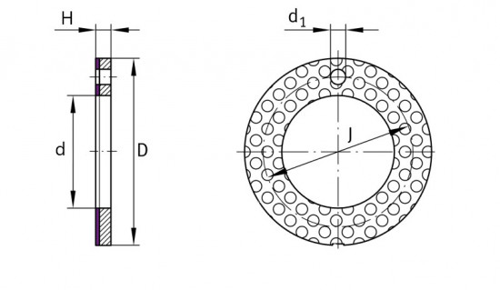 INA EGW 12-E50-Y axiální kluzný kroužek, ocel-POM - N2 - 2