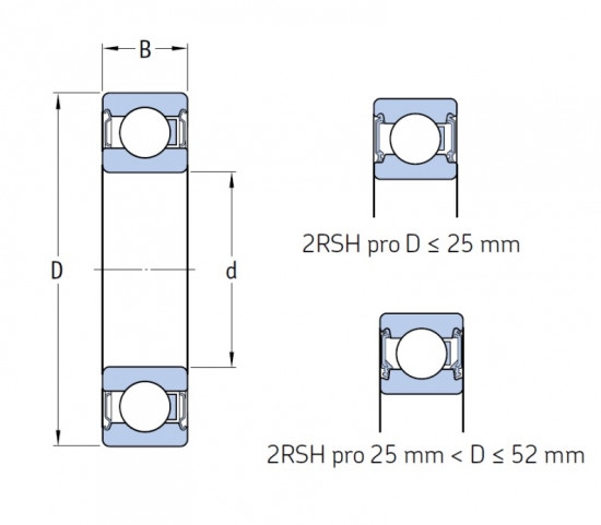 SKF E2.6200-2RSH/C3 kuličkové ložisko - N2 - 2