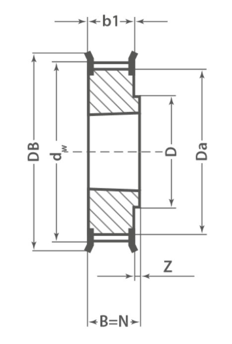 Řemenice TB 30 8MDC 12 optibelt ZRS DC na Taper Lock - N2