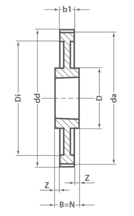 Řemenice TB 90 8MDC 36 optibelt ZRS DC na Taper Lock - N2