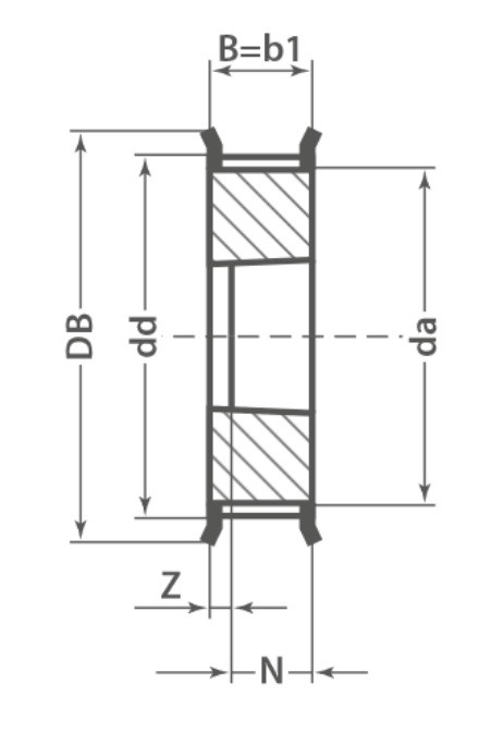 Řemenice TB 50 8MDC 62 optibelt ZRS DC na Taper Lock - N2