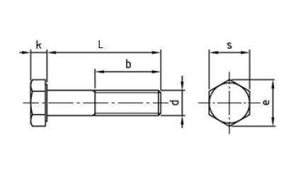 Šroub šestihranný částečný závit DIN 931 M4x25-8.8 pozink - N2 - 2