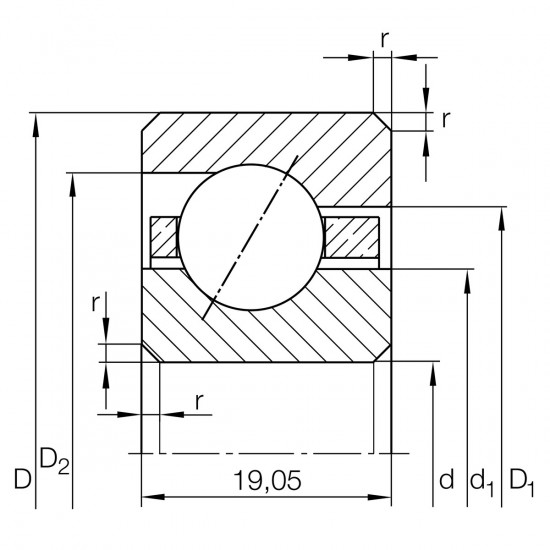 INA CSEF 100-HLE kuličkové ložisko s kosoúhlým stykem - N2