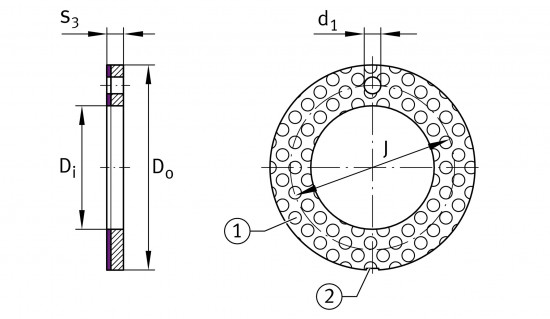 INA EGW 12-E50-Y axiální kluzný kroužek, ocel-POM - N2 - 3