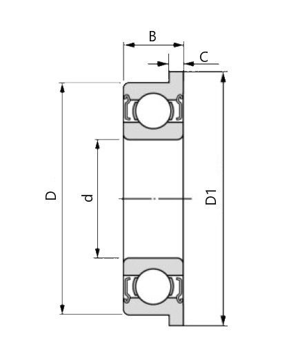 ZEN F 61802-2Z (6802-2Z) kuličkové ložisko s přírubou - N2 - 2