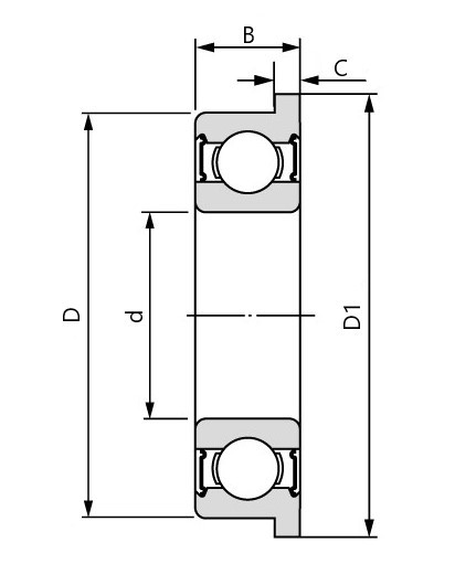 FAG F 61705-2RSR kuličkové ložisko s přírubou - N2 - 2