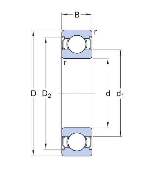EZO SS 63800-2RS nerezové kuličkové ložisko - N2 - 2
