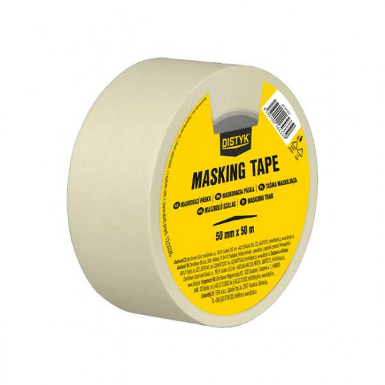 Den Braven Maskovací krepová páska DISTYK - 50 m x 25 mm světle žlutá _B7011DEU - N2