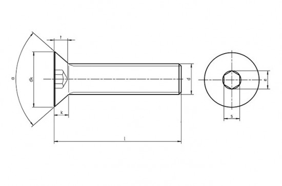 Šroub zápustný inbus DIN 7991 M12x55-8.8 pozink - N2 - 2