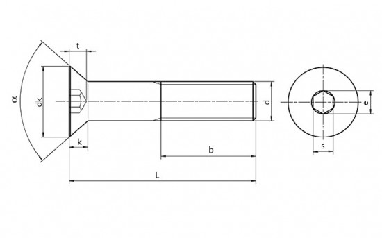 Šroub zápustný inbus DIN 7991 M4x50-10.9 pozink - N2 - 2