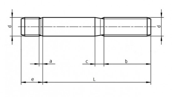 Šroub závrtný do litiny DIN 939 M24x130 8.8 pozink - N2 - 2