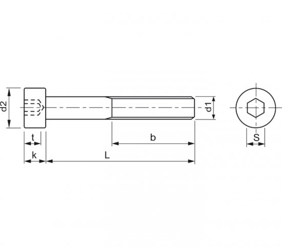 Šroub válcová nízká hlava- inbus DIN 7984 M5x10-8.8 - N2 - 3