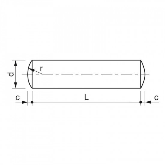 Kolík válcový DIN 7A m6 10x28 - N2 - 2