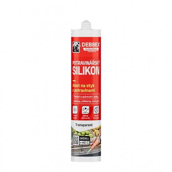 Debbex Potravinářský silikon - 280 ml transparentní, kartuše - N2