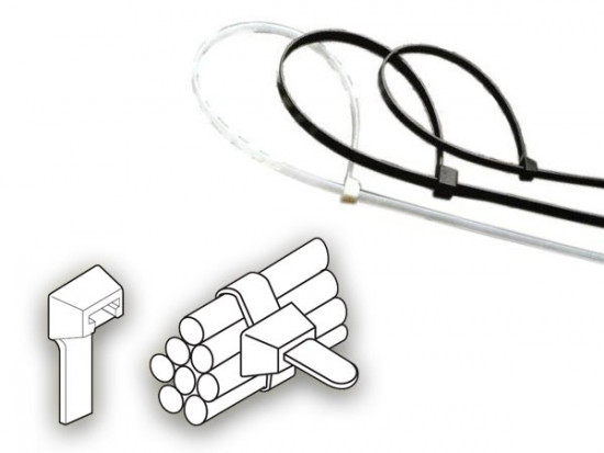 Vázací páska 3,6 x 200 mm - 13 kg - černá - N2