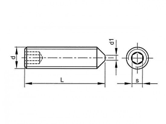 Šroub stavěcí s hrotem-inbus DIN 914 M10x45 - N2