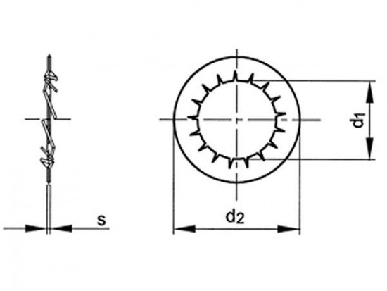 Podložka vějířová vnitřní DIN 6798I M3 / 3,2 - N2