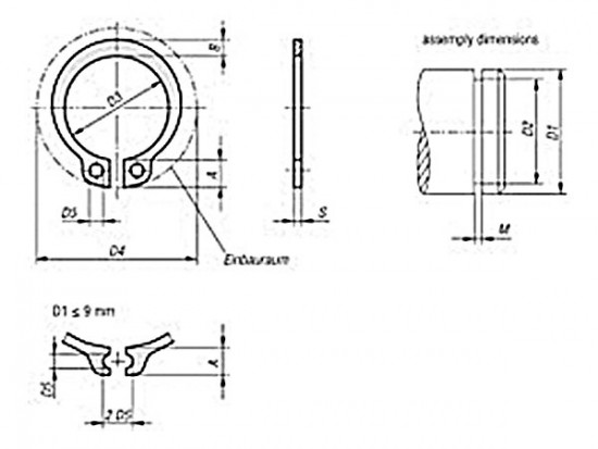 Pojistný kroužek na hřídel DIN 471 - 3 mm - N2
