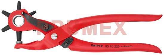 Pince à Trous Revolver KNIPEX 90 70 220 - Revêtement Poudre Rouge, Pour Plastique, Longueur 220 Mm, Made In Germany