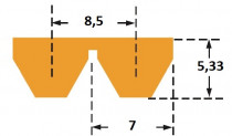 Klínový řemen 7M 515/2 Gates Polyflex JB - N1