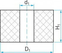 Silentblok - válcová pružina průchozí typ GP 50x10/40 - N1