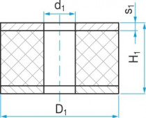 Silentblok - válcová pružina průchozí typ GH 40x13/20 - N1